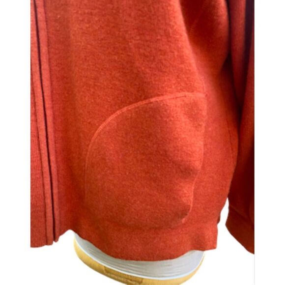 Sarah Spencer Deep Orange Italian Merino Wool Sweater Jacket Full Zip Sz. XL - Picture 6 of 9